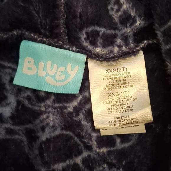 Bluey Super Soft Hooded Robe Size 2T - Picture 6 of 6